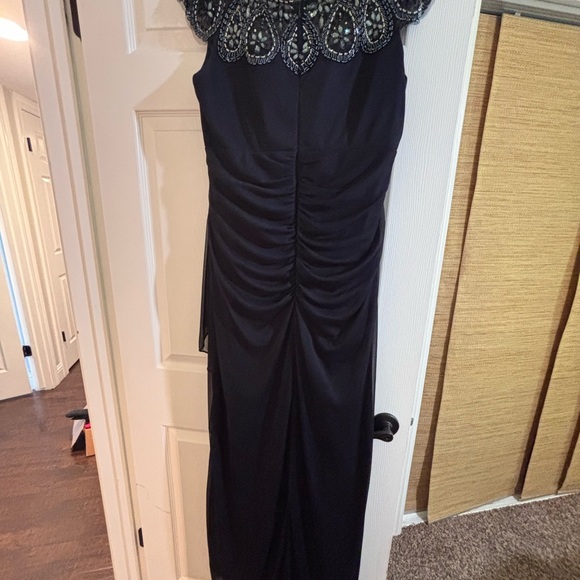 Exscape Beaded  Navy Blue Evening Gown long like new - Picture 4 of 7